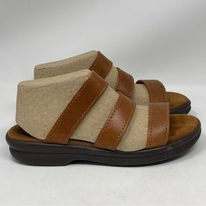 Eastland Sandals Womens 8 M Brown Leather 3 Strap Comfort Casual Open Toe Shoes